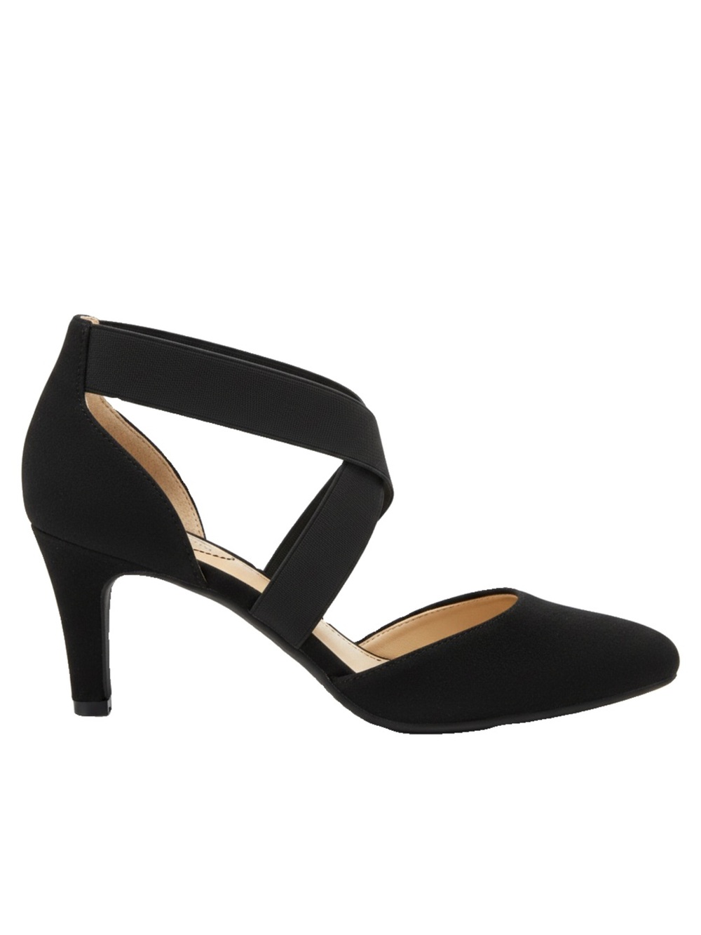 🛍️Life Stride Black Crisscross Pointed-Toe Heels